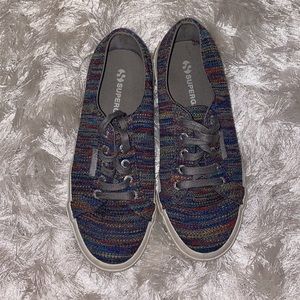 🟣 Superga Grey/Rainbow Knit Sneakers